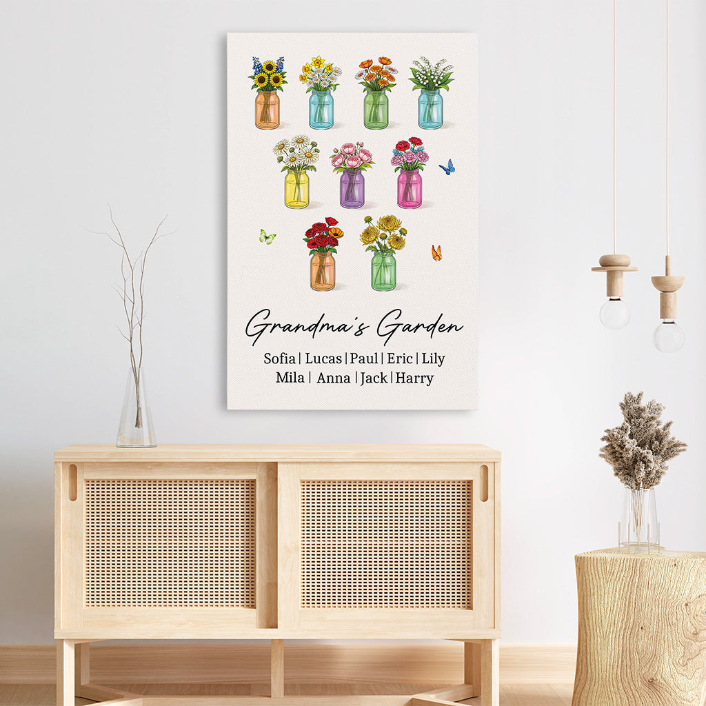 8814CUS3 moms garden personalized_ canvas mothers day gift for momgrandma 8814calca