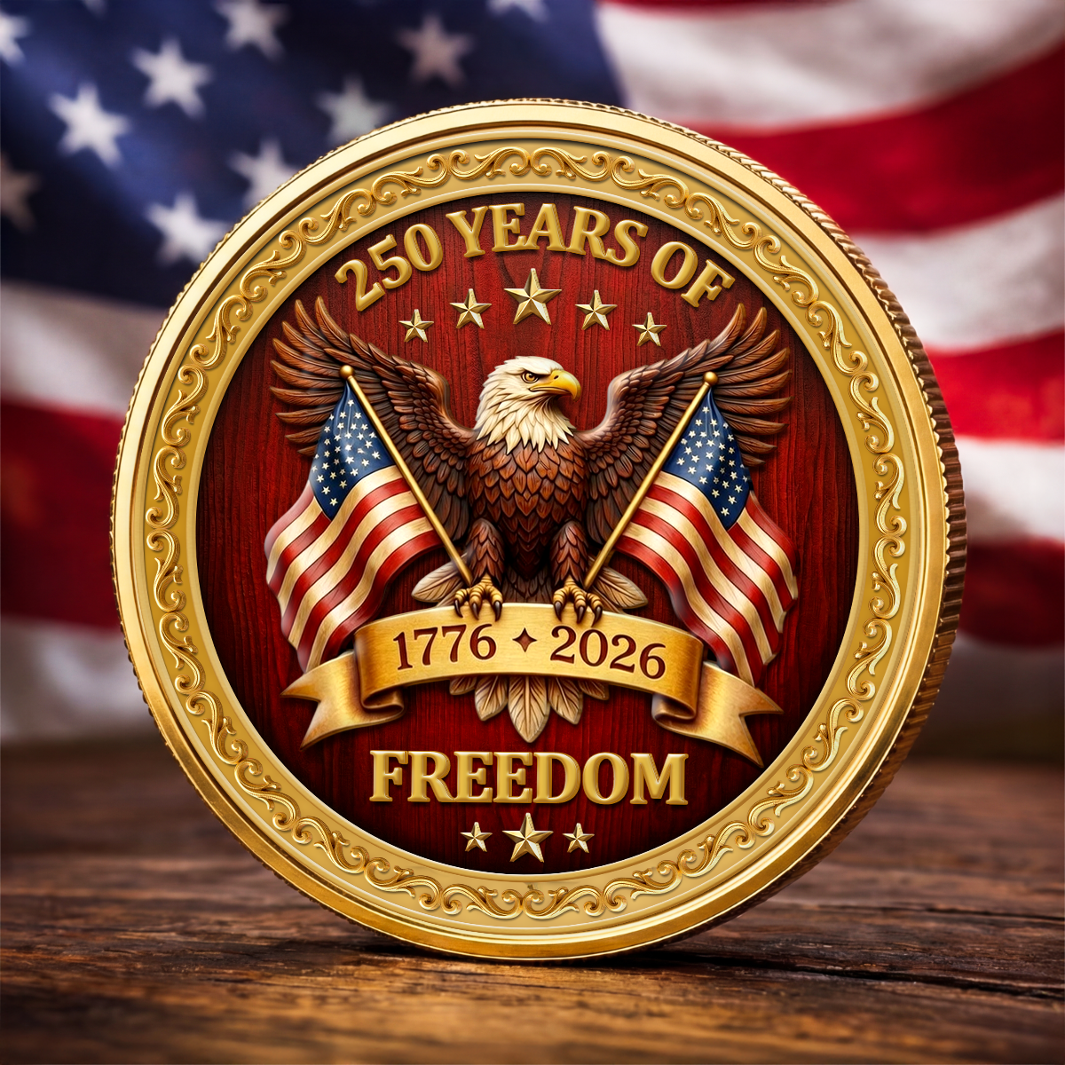 8819MUS1 250 years of freedom coin personalized 4th of july gifts 8819mjaewb