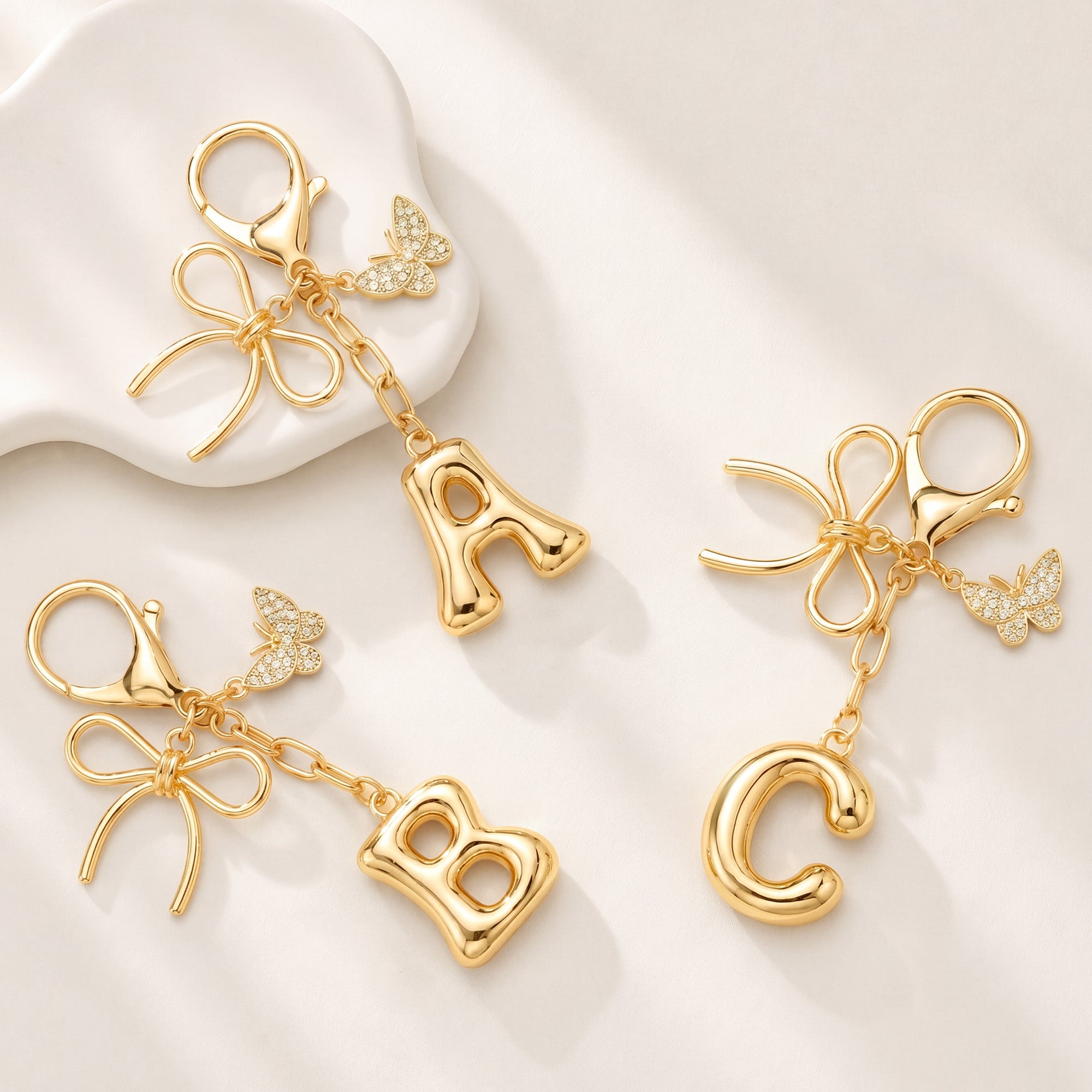 8878AUS2 bubble letter keychain_ with charms_ personalized gifts for himher 8878aj0p5a