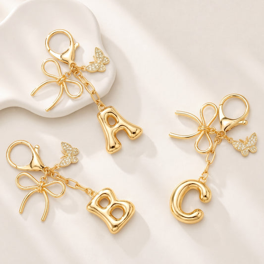 8878AUS2 bubble letter keychain_ with charms_ personalized gifts for himher 8878aj0p5a