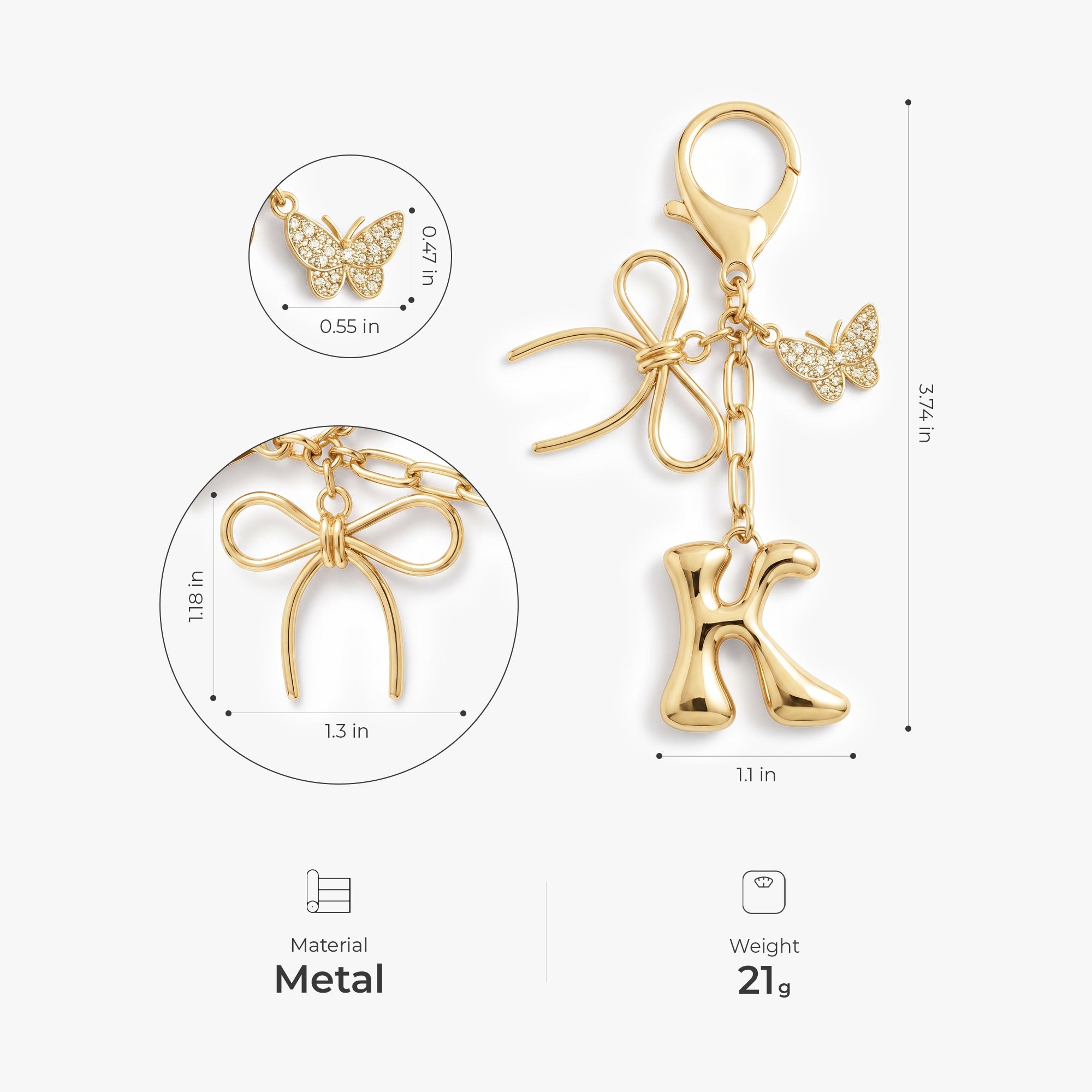 8878AUS3 bubble letter keychain_ with charms_ personalized gifts for himher 8878aj0p5a