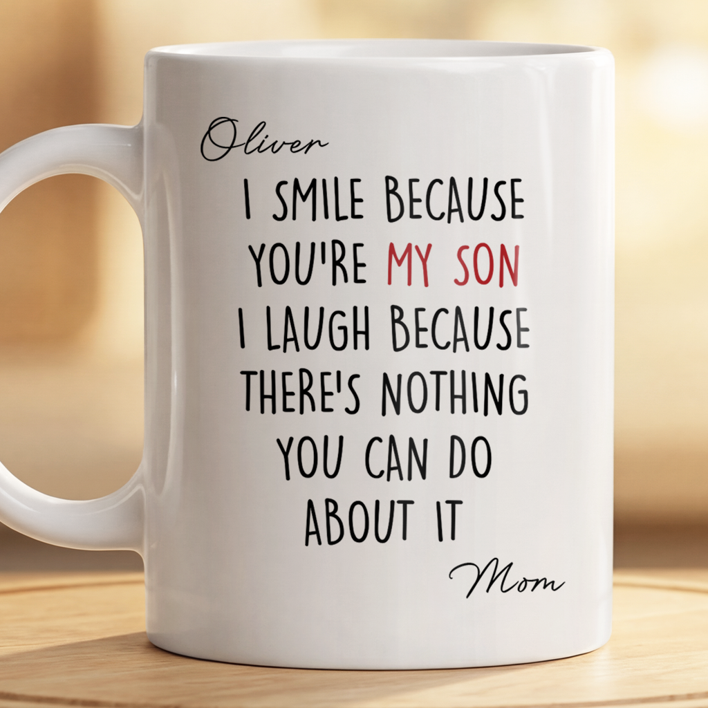 8904MUS2 i smile because you are my daughter_ mug custom gifts for momdad 8904msc5a