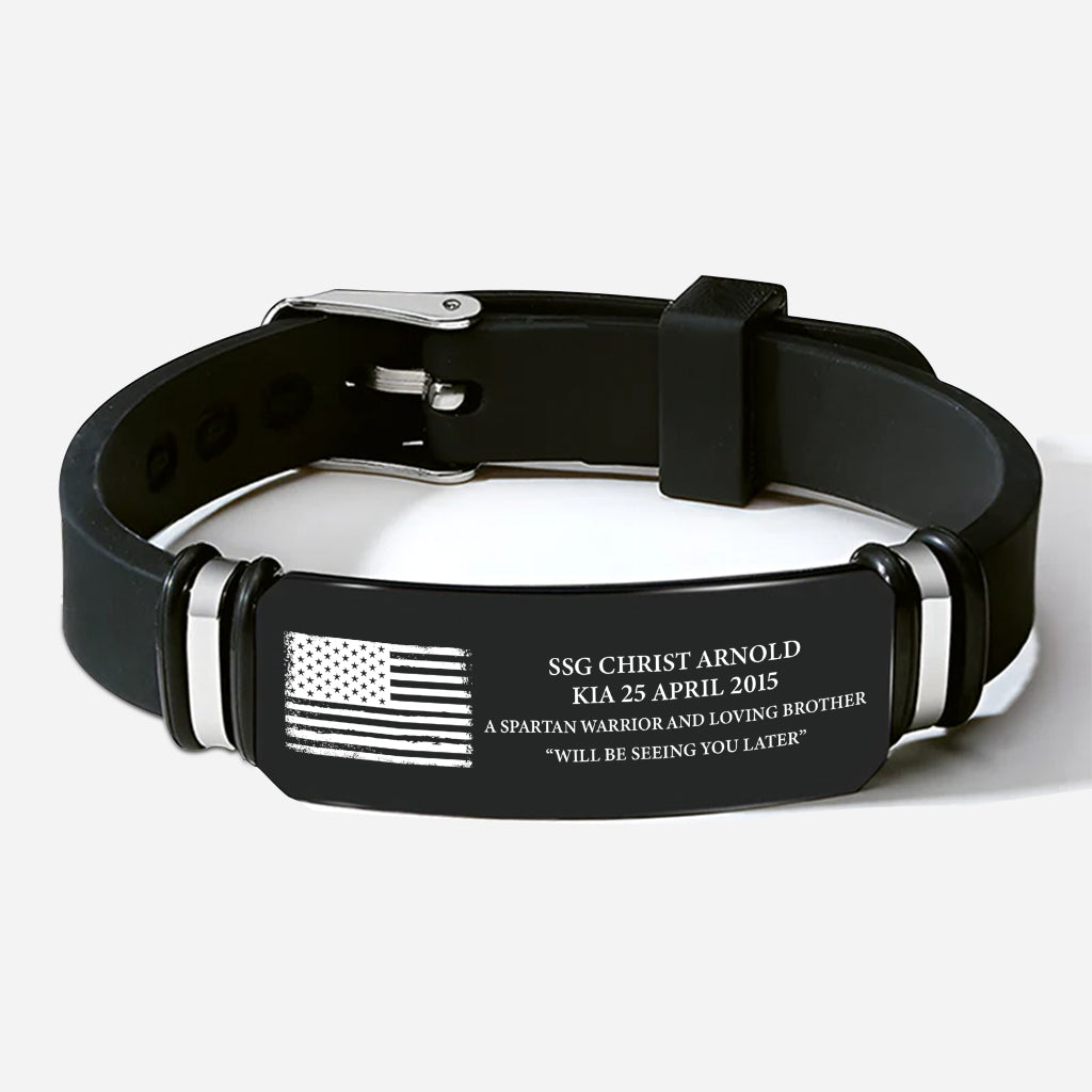 8921JUS1 military memorial bracelet with photo personalized 4th of july gift 8921jsp5b