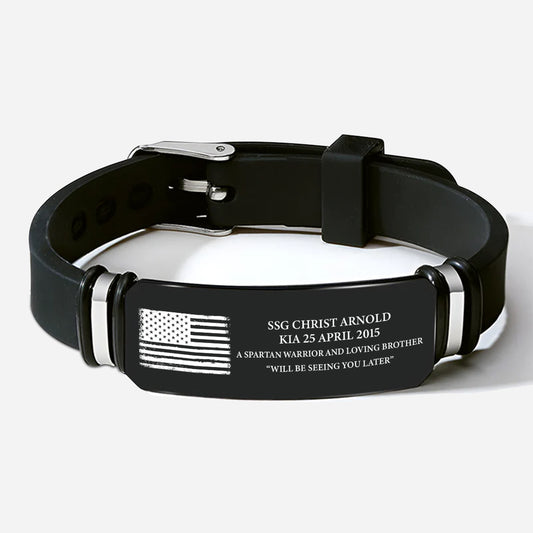 8921JUS1 military memorial bracelet with photo personalized 4th of july gift 8921jsp5b