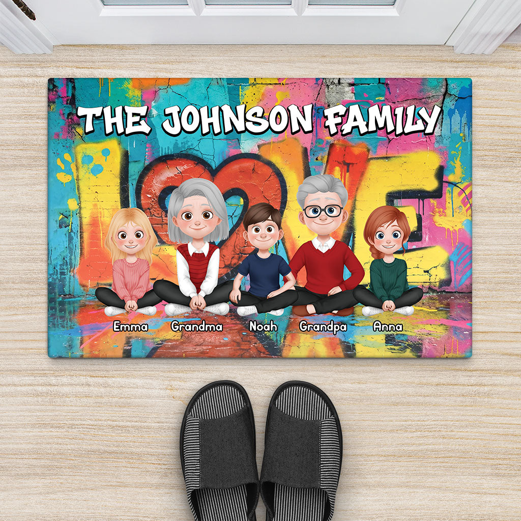 8926DUS1 personalized family doormat with pet gift for the whole family 8926d3vmf_2