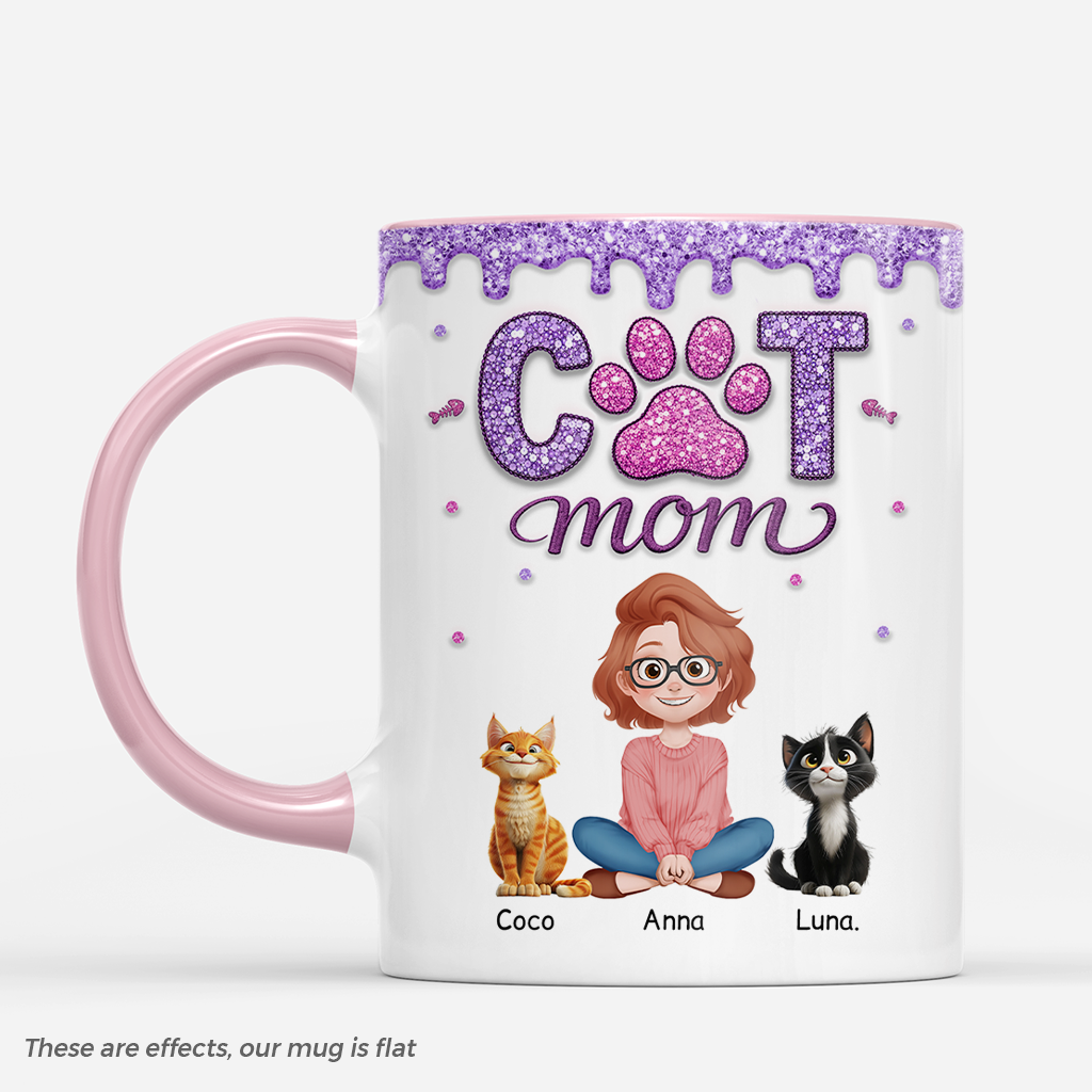 8931MUS1 3d printing effect cat mom mug personalized mug with cat and owner_ 8931m3fwd