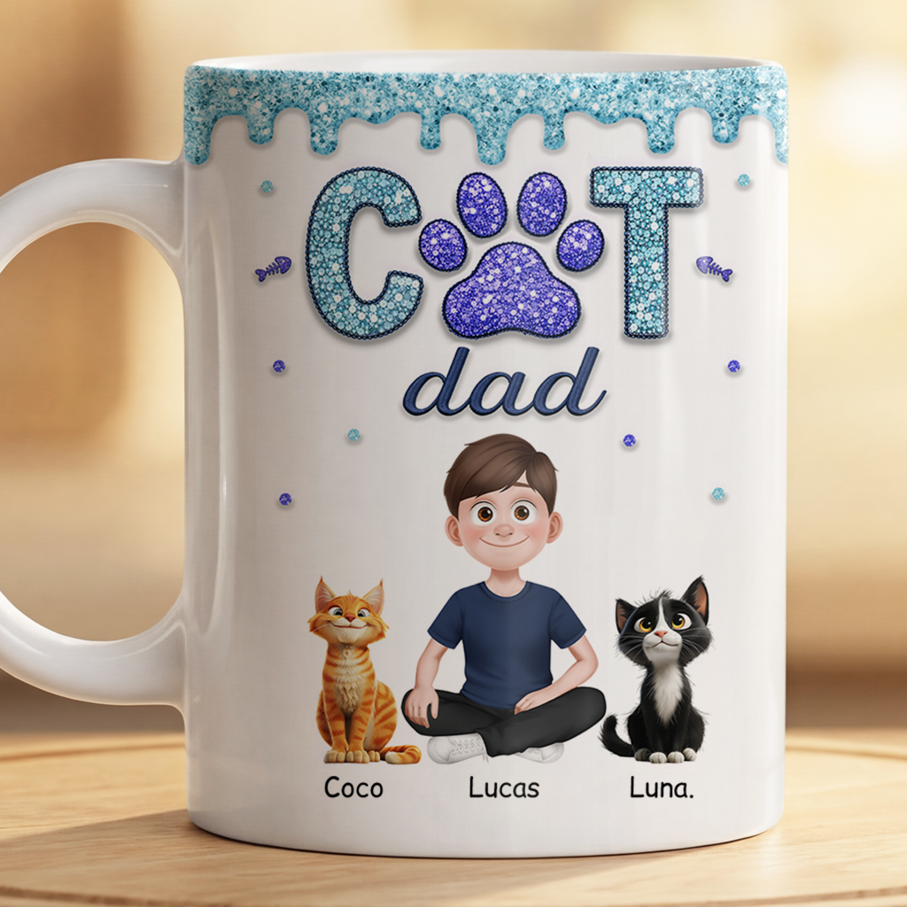 8931MUS2 3d printing effect cat mom mug personalized mug with cat and owner_ 8931m3fwd