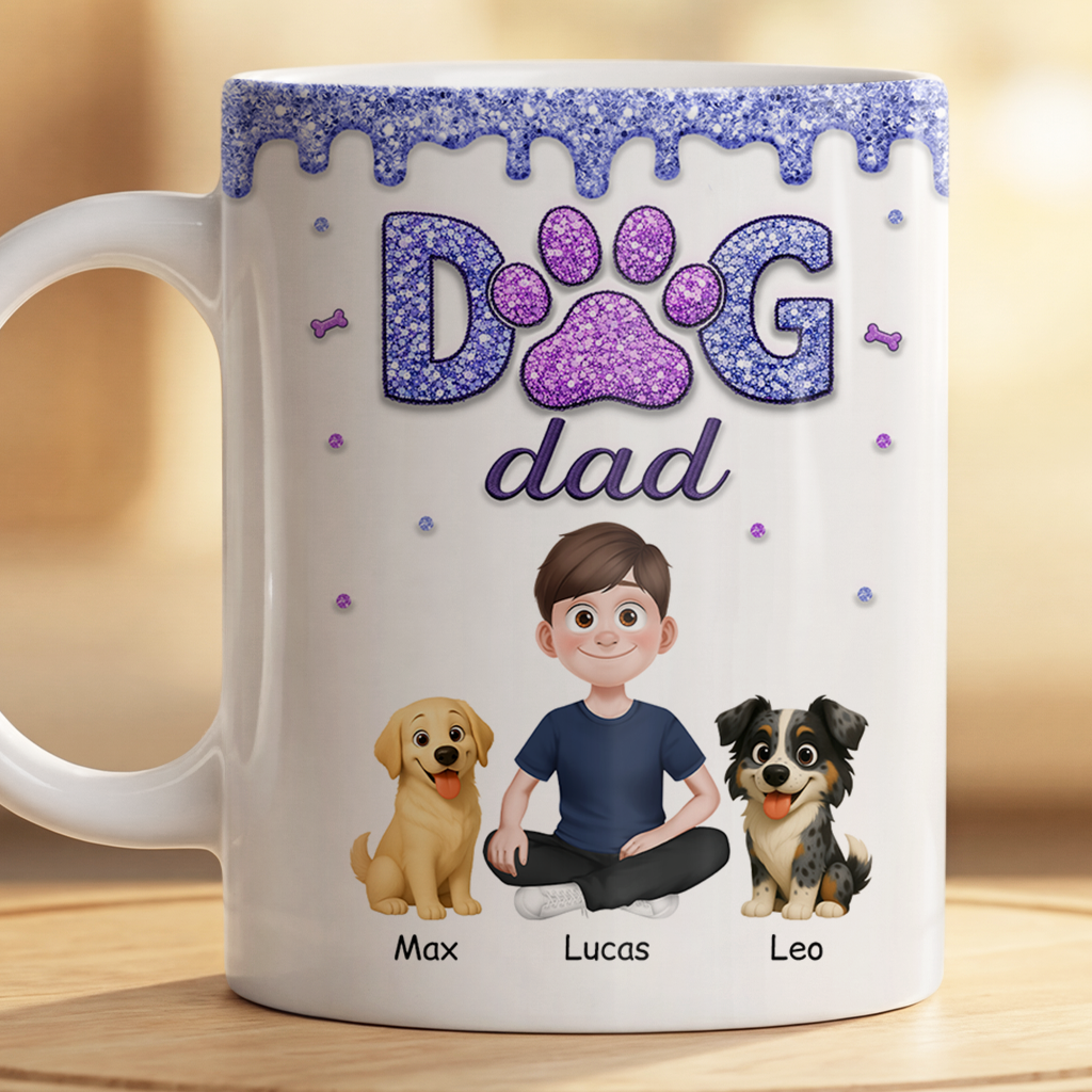 8931MUS2 3d printing effect dog mom mug personalized mug with dog and owner_ 8931m3fwc