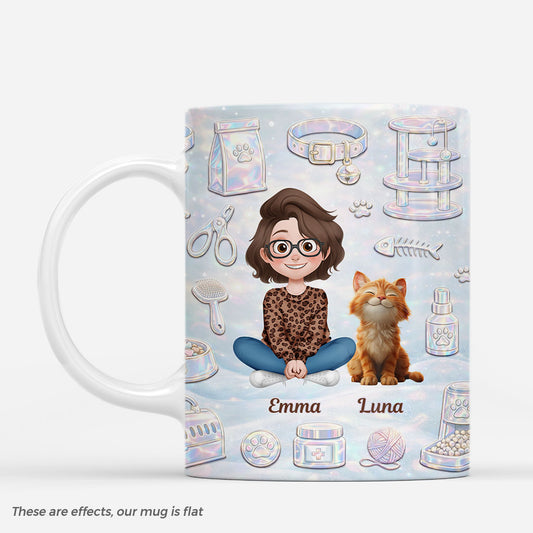 8935MUS1 3d printing effect personalized cat and owner_ mug cat owner gifts 8935m3vcd_2
