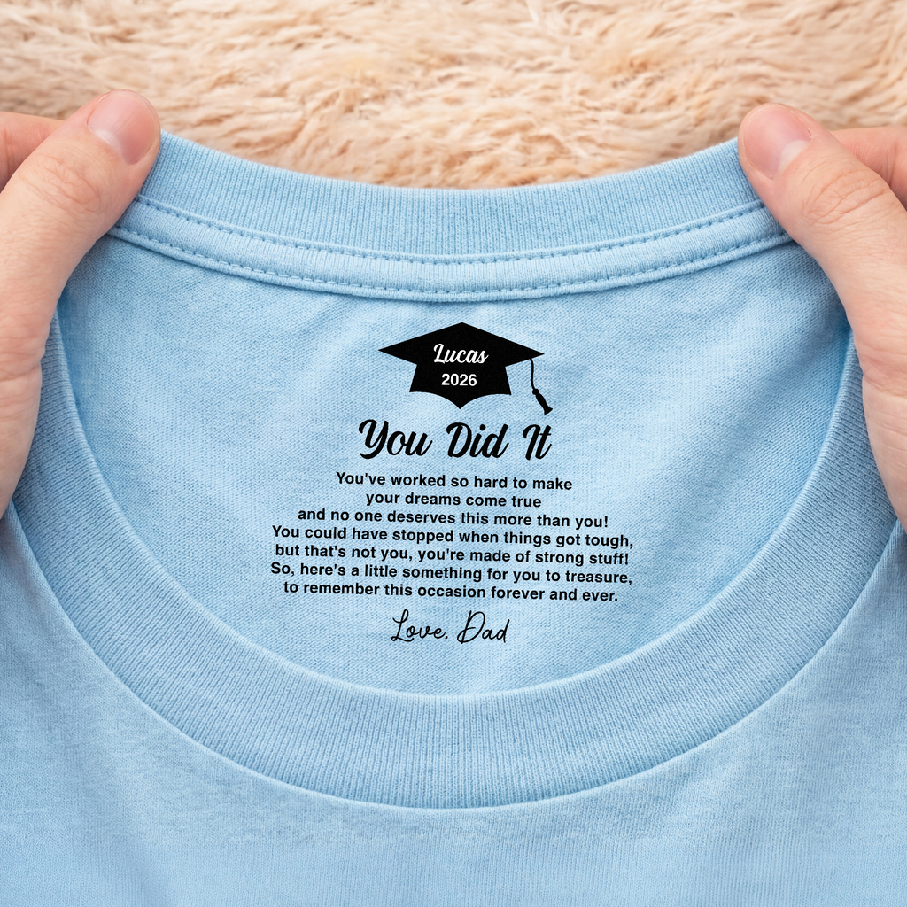 8938AUS2 custom inside neck print shirt graduation gifts for sondaughter 8938aa8haa