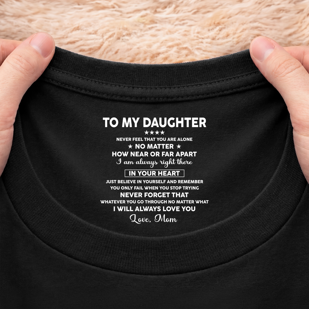 8962AUS2 custom inner neck print t shirt gifts for sondaughter never feel that you are alone 8962aatebb