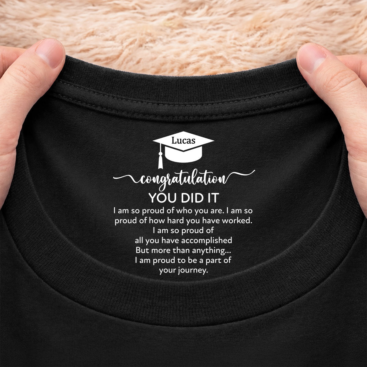 8964AUS1 you did it inner neck print t shirt personalized graduation gifts 8964aaavls_1