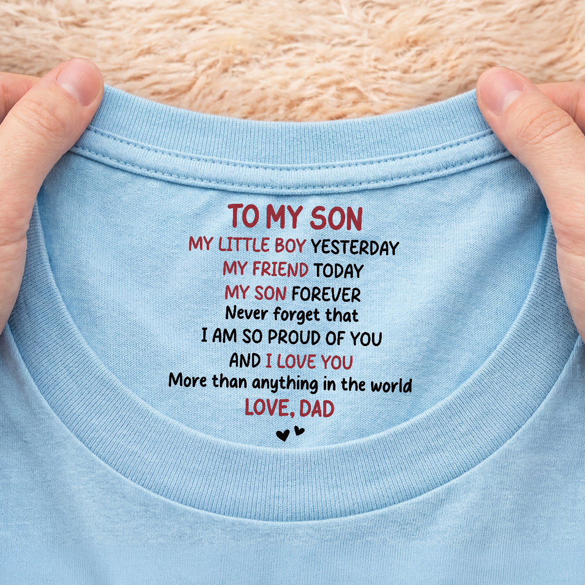 8969AUS2 i love you inner neck print t shirt personalized gifts for daughterson 8969aaccca