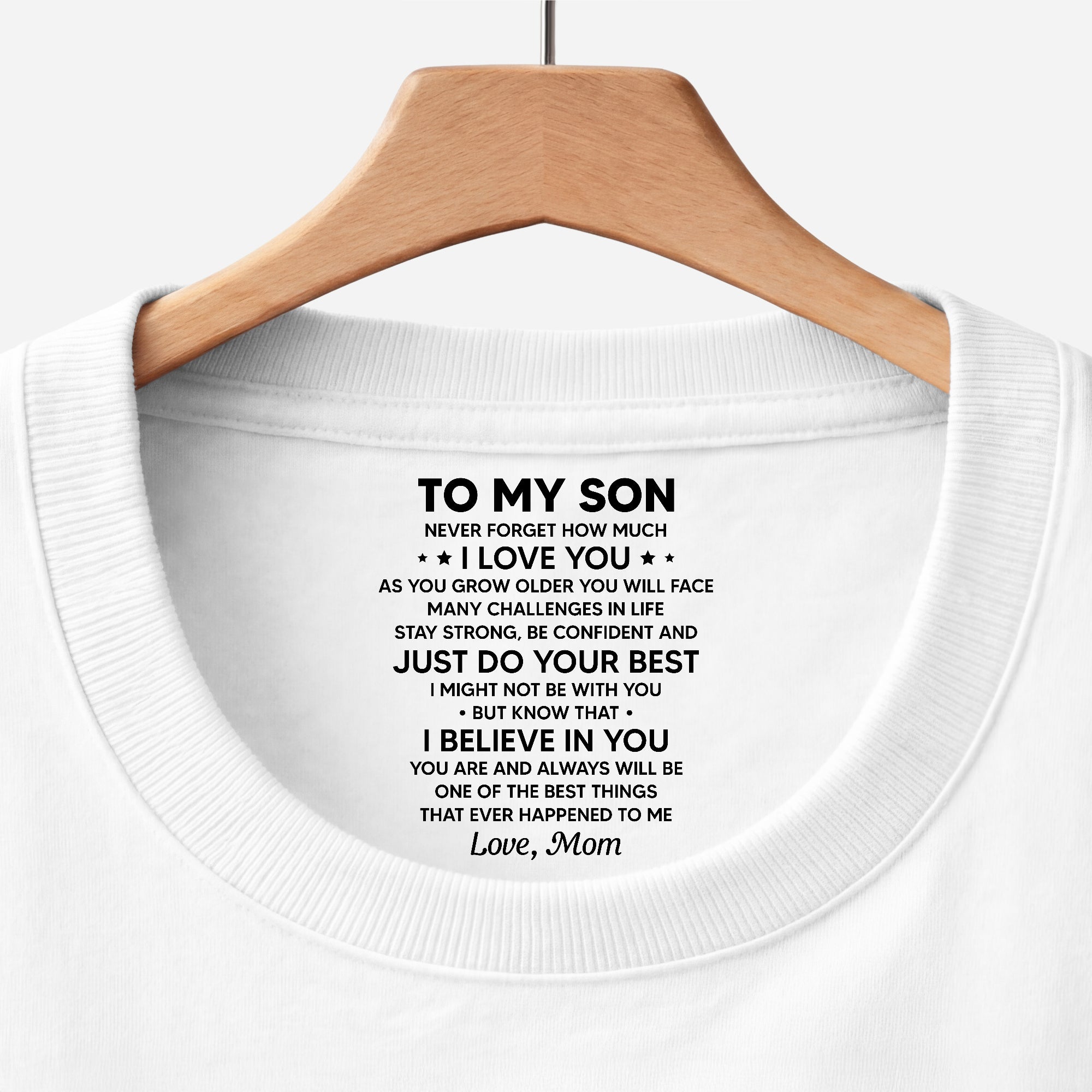 8975AUS1 i believe in you inner neck print t shirt personalized gifts for sondaughter 8975aacdzb