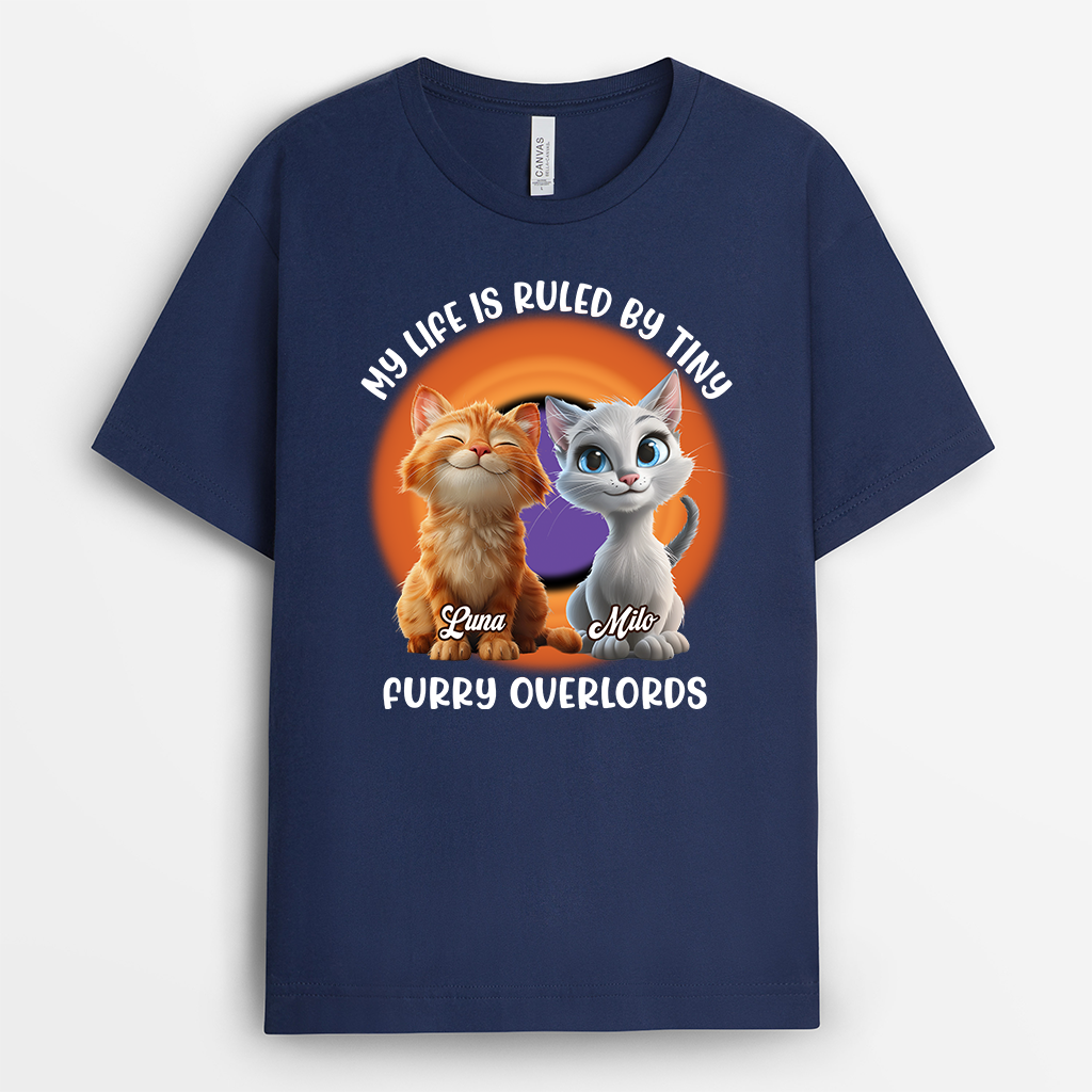 8986AUS1 custom cat shirts for humans my life is ruled by a tiny furry overlord_ 8986aaqpd