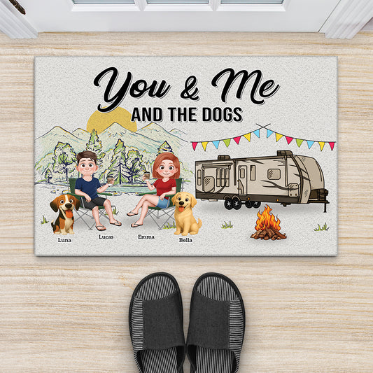 8998DUS1 you me and the dogs doormat personalized camping gifts for couples 8998d3d1c