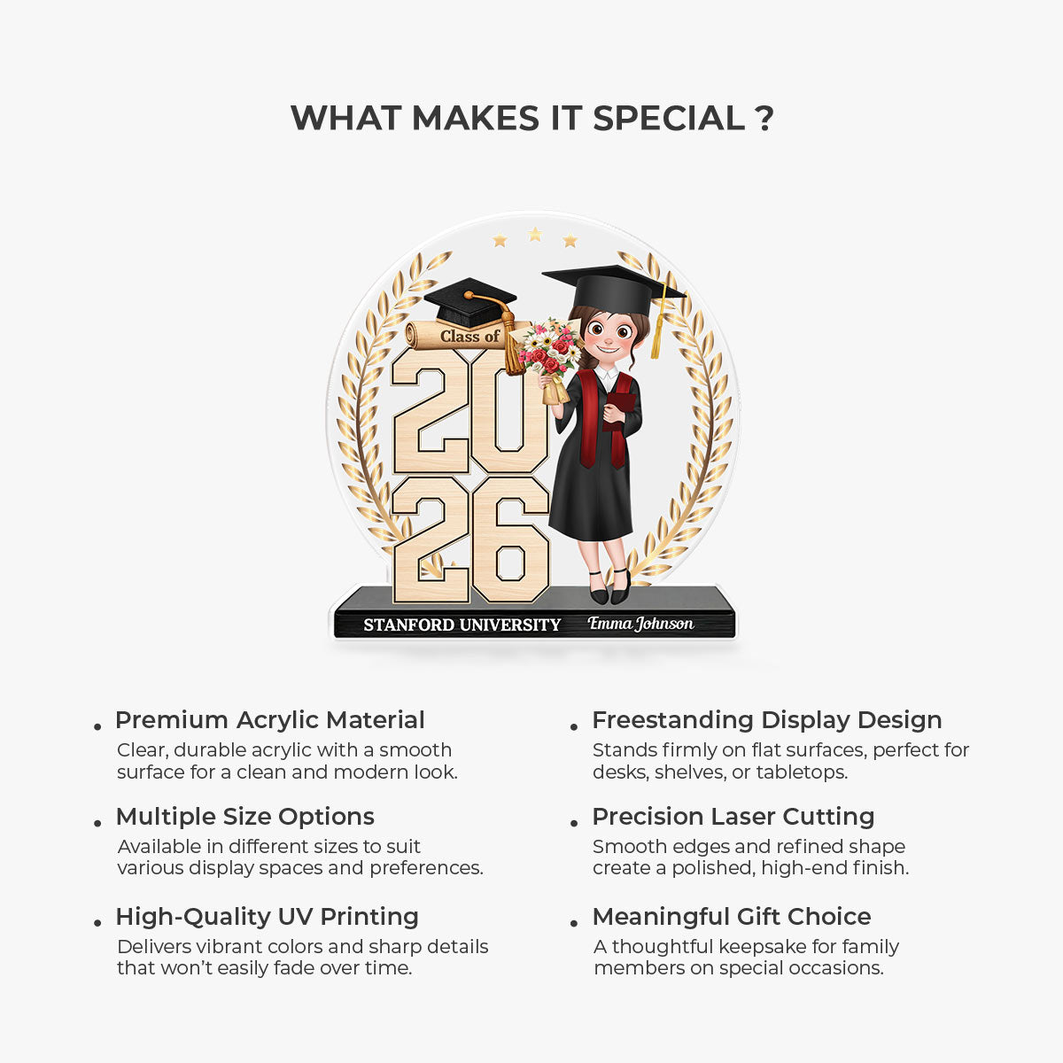 9000AUS5 custom shaped acrylic plaque personalized gifts for graduation 9000aradas