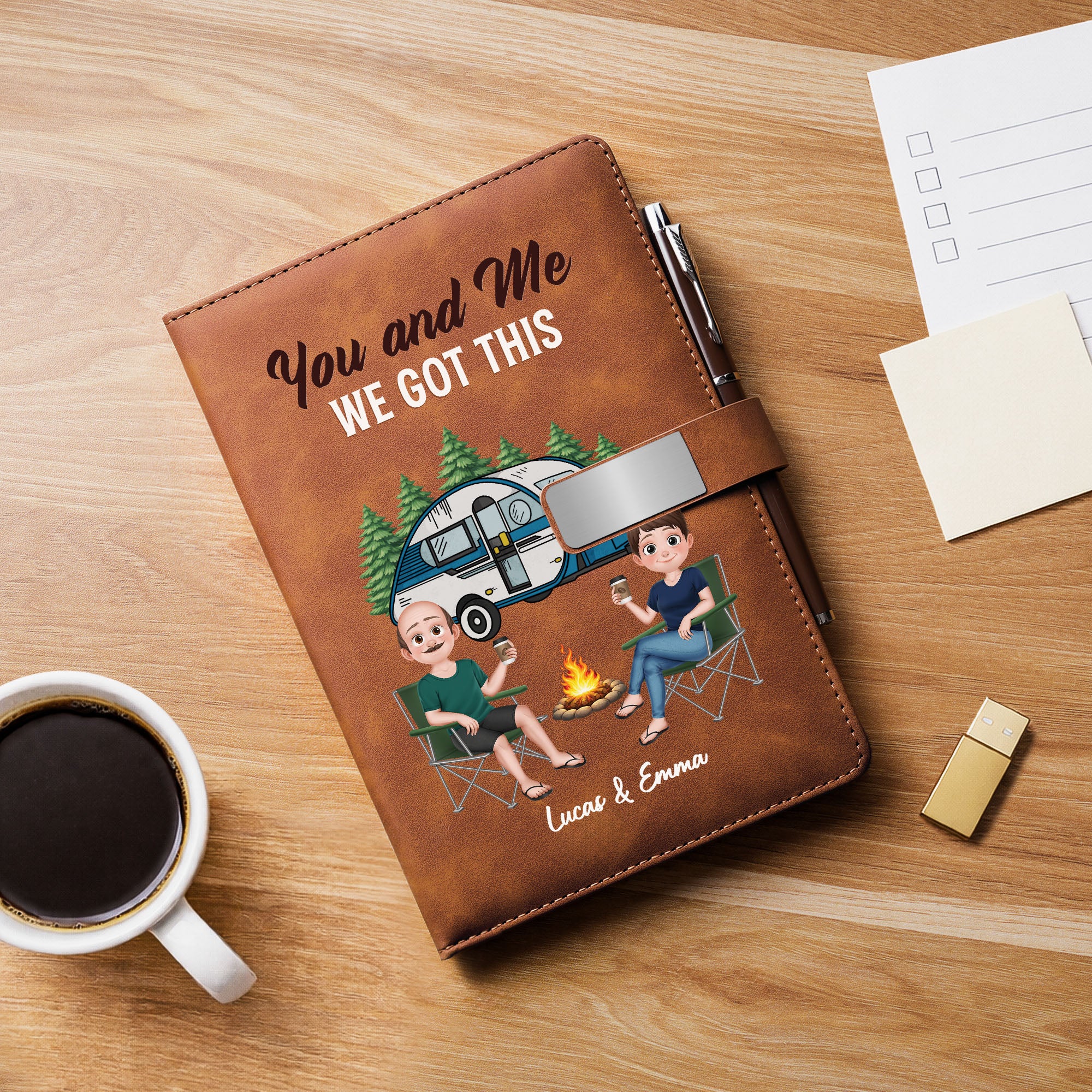 9011MUS1 making memories one campsite at a time notebook set custom gifts for camping couples 9011mo3vcg_1