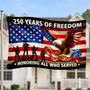 9016AUS1 honoring all who served house flag america 250 flag personalized 4th of july gifts for family 9016asncwi