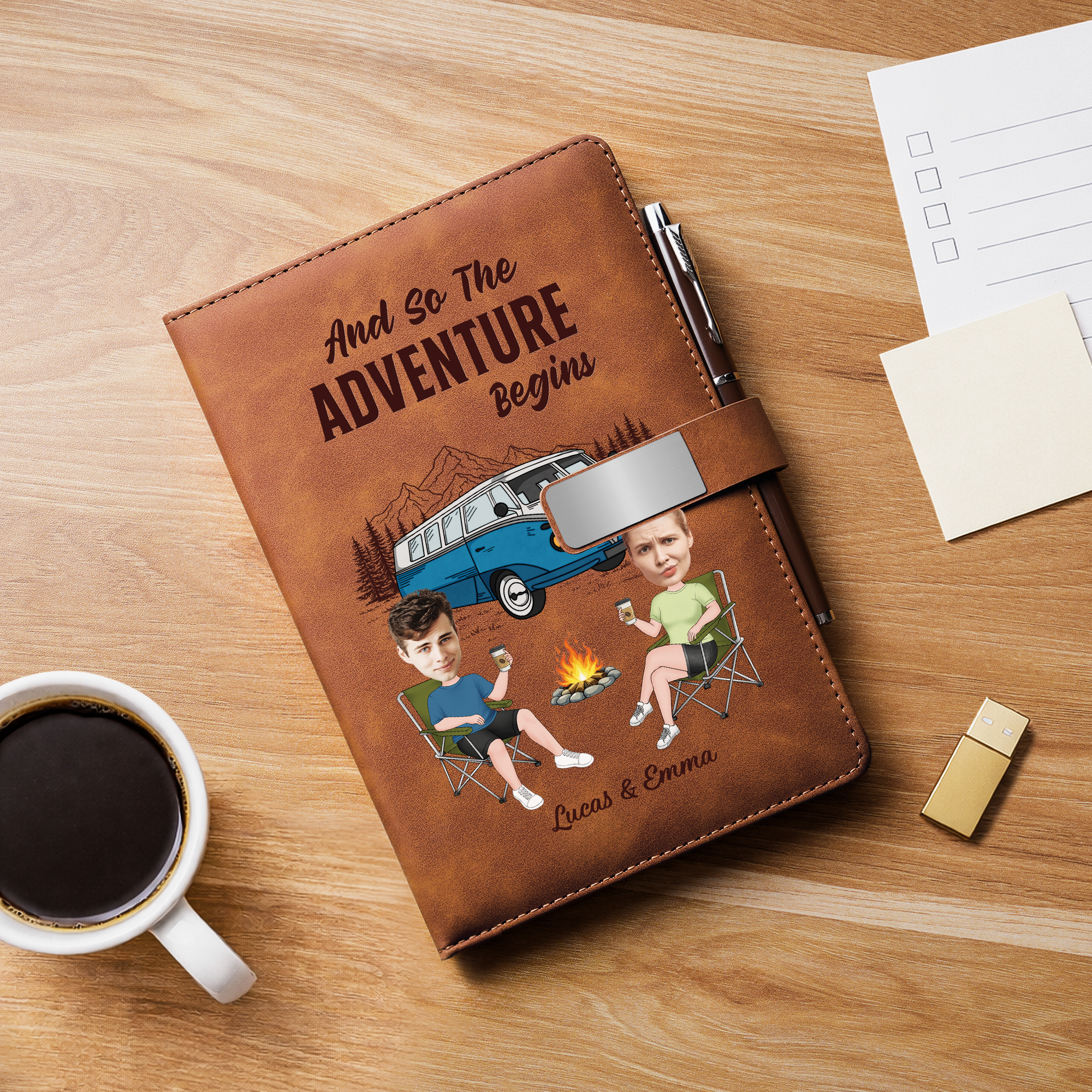 9031MUS2 3d printing effect making memories one campsite at a time notebook set custom camping gifts for couples 9031motfcg