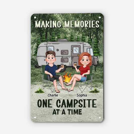 9032EUS1 making memories one campsite at a time metal sign custom camping gifts for couples 9032etpmg