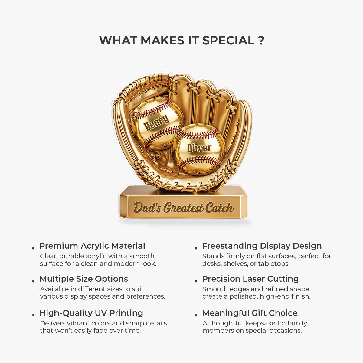 9043AUS5 3d printing effect custom shaped acrylic plaque baseball gifts for dadmom 9043ar8eab