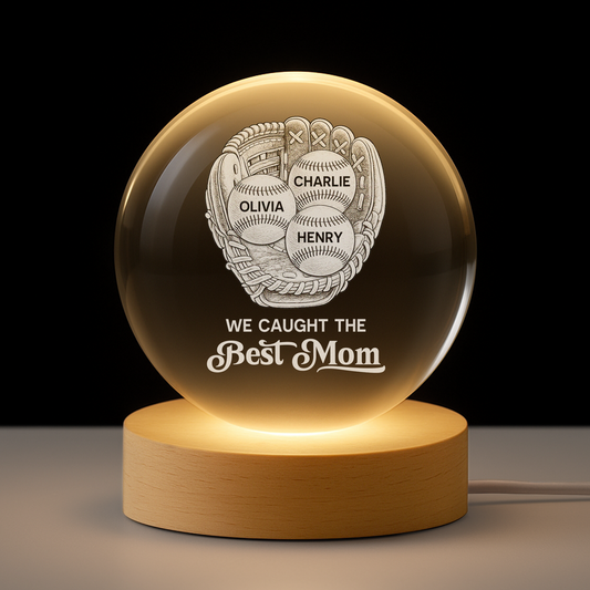 9049LUS1 we caught the best mom baseball crystal ball lamp custom gifts for momdad 9049lcfhb