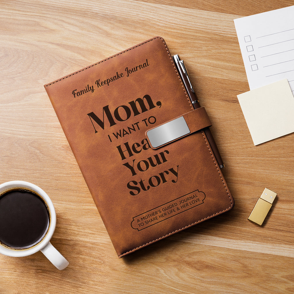 9057MUS2 i want to hear your story leather notebook set custom gifts for parents and grandparents 9057mo6dmb