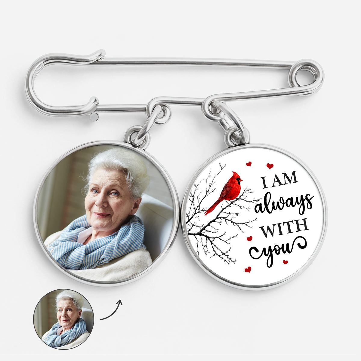 9063AUS1 memorial photo lapel pin _ custom graduation gifts for loss of momdad 9063aj6dma