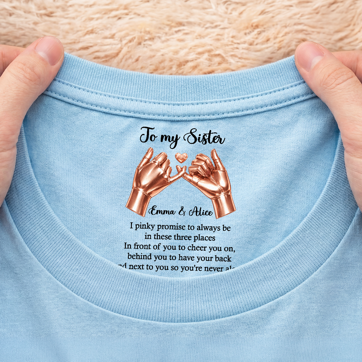 9067AUS2 to my sister inside neck print t shirt gifts for daughterfriends 9067aa6epa