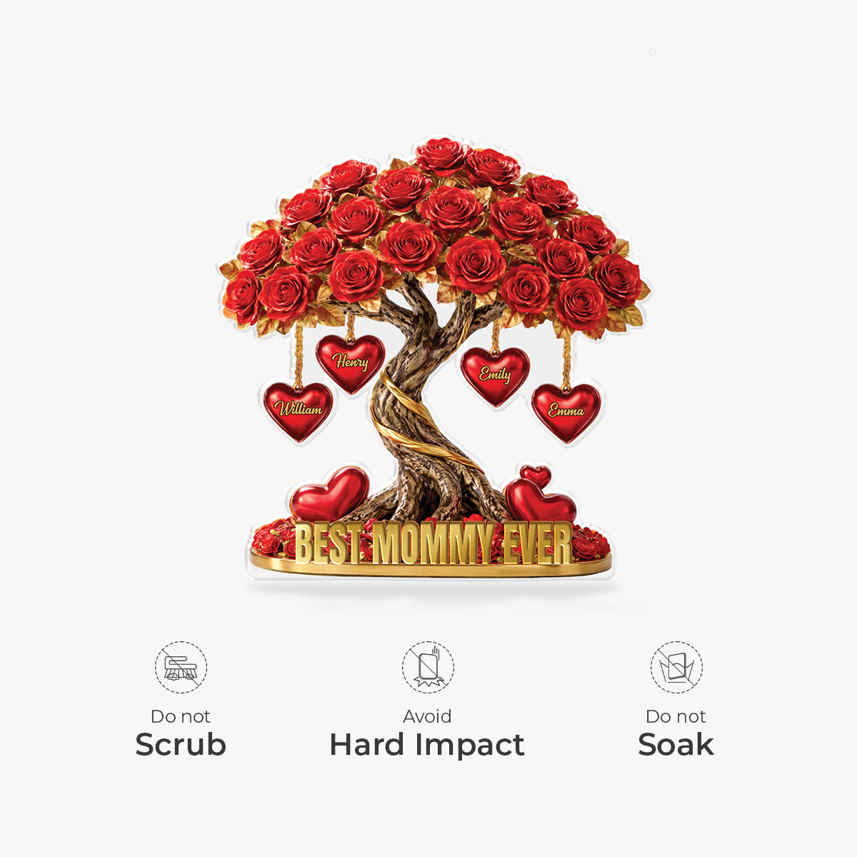 9070AUS3 3d printing effect rose tree shaped acrylic plaque custom gifts for momgrandma 9070ar6qpa