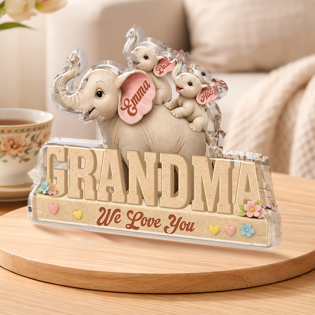 9072AUS2 3d printing effect elephant custom shaped acrylic plaque gifts for momdad 9072arcqpa