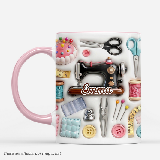 9073MUS1 3d printing effect sewing mug with name personalized sewing gifts for her 9073m
