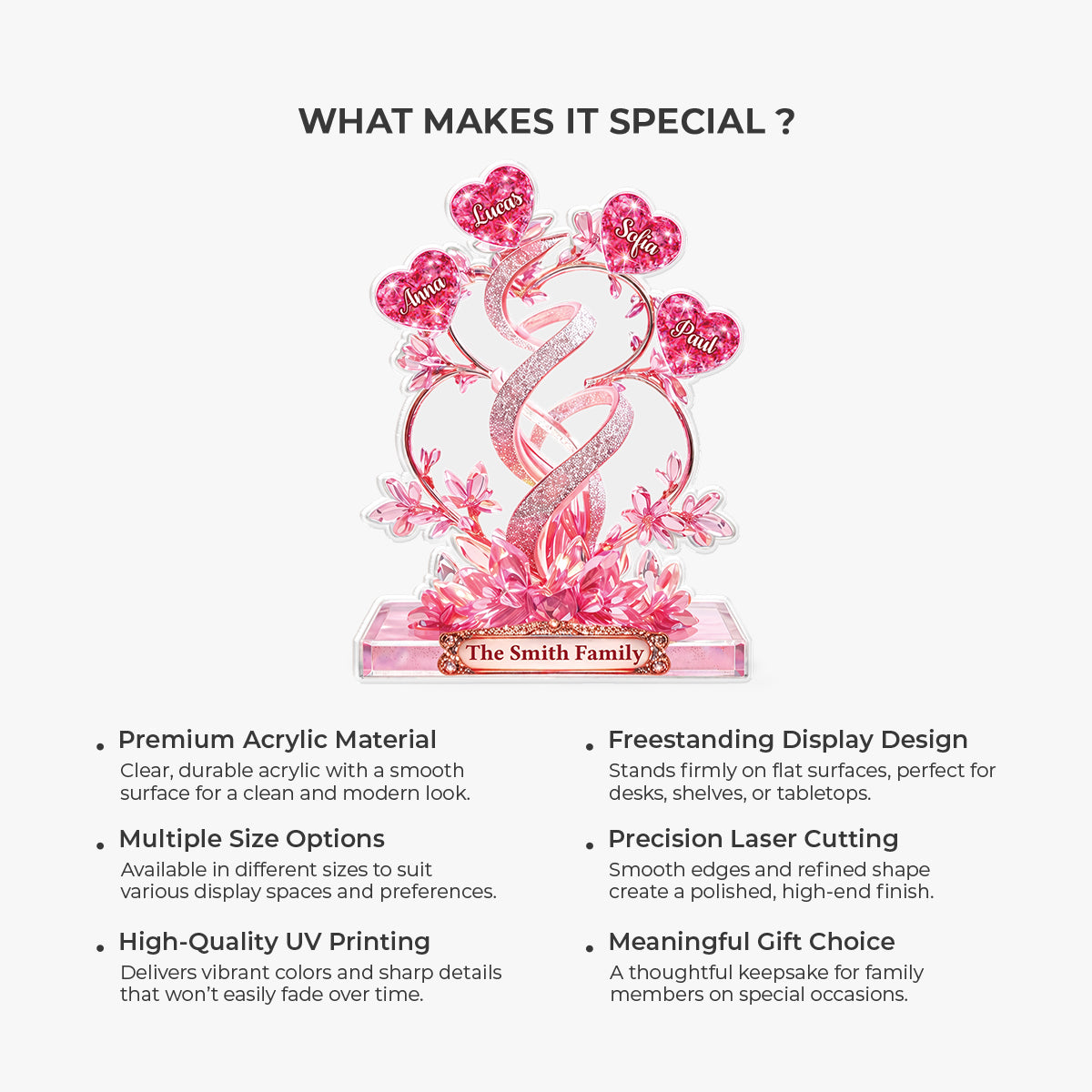 9081AUS5 3d printing effect custom shaped acrylic plaque gifts for a family 9081ar8pci