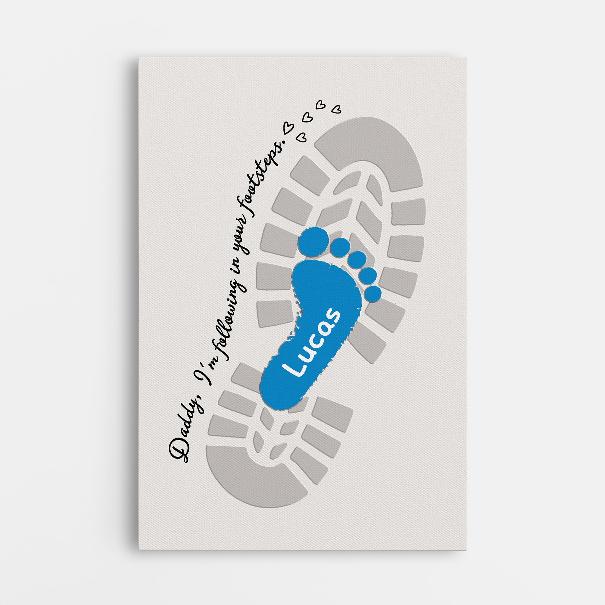9088CUS1 following in your footsteps canvas custom gifts for dad and grandpa 9088cnpwb