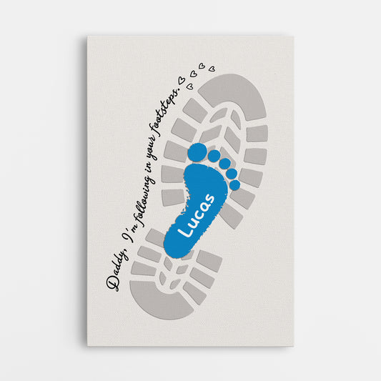 9088CUS1 following in your footsteps canvas custom gifts for dad and grandpa 9088cnpwb