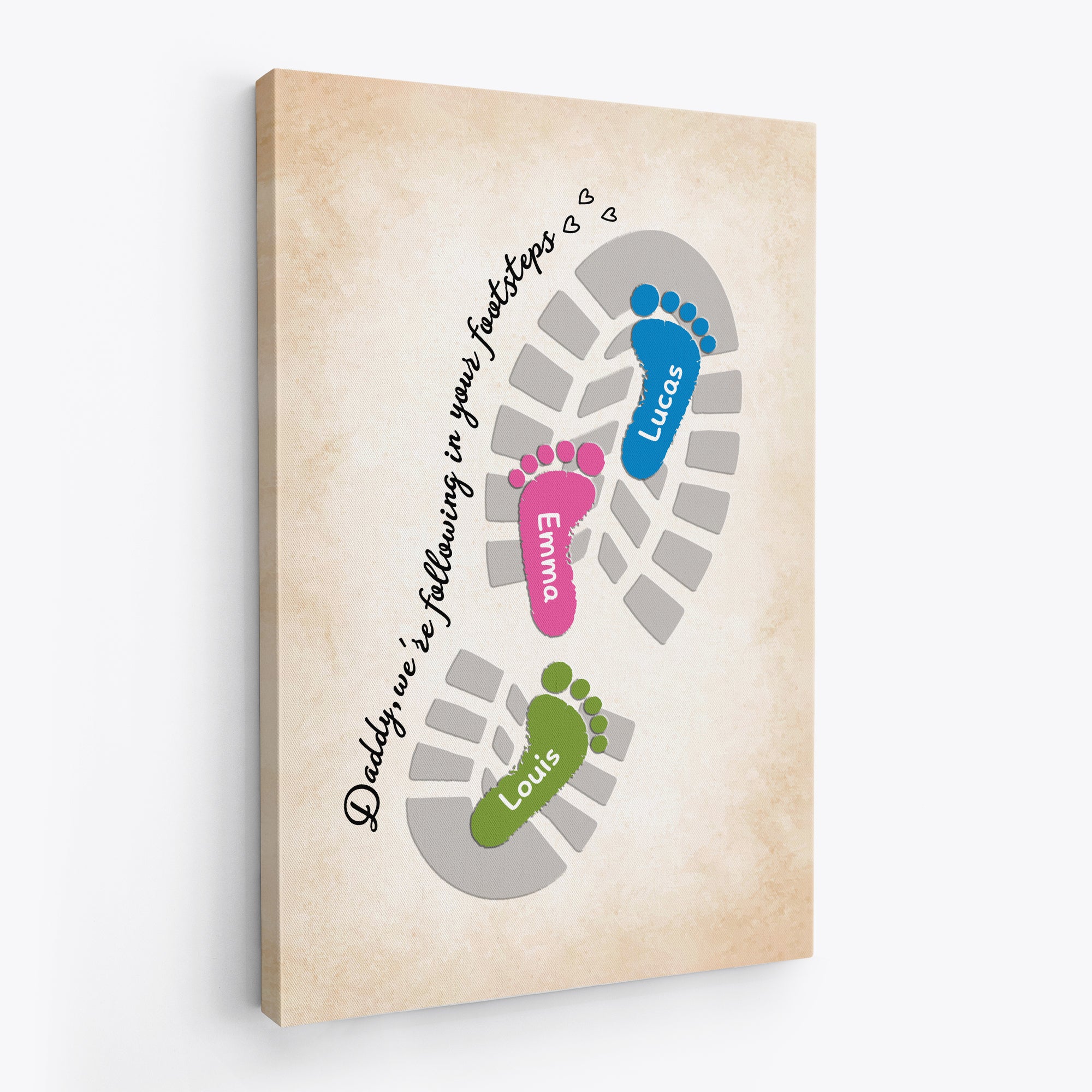 9088CUS2 following in your footsteps canvas custom gifts for dad and grandpa 9088cnpwb