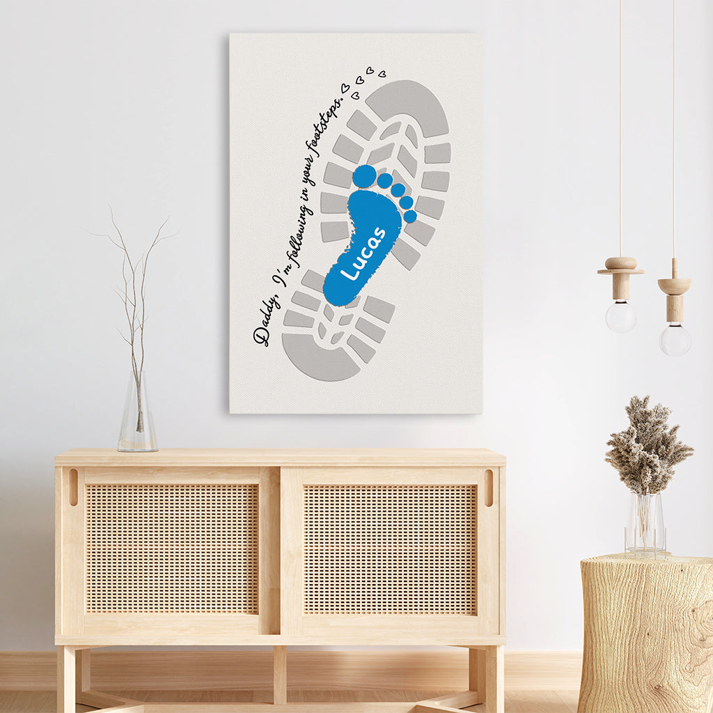 9088CUS3 following in your footsteps canvas custom gifts for dad and grandpa 9088cnpwb