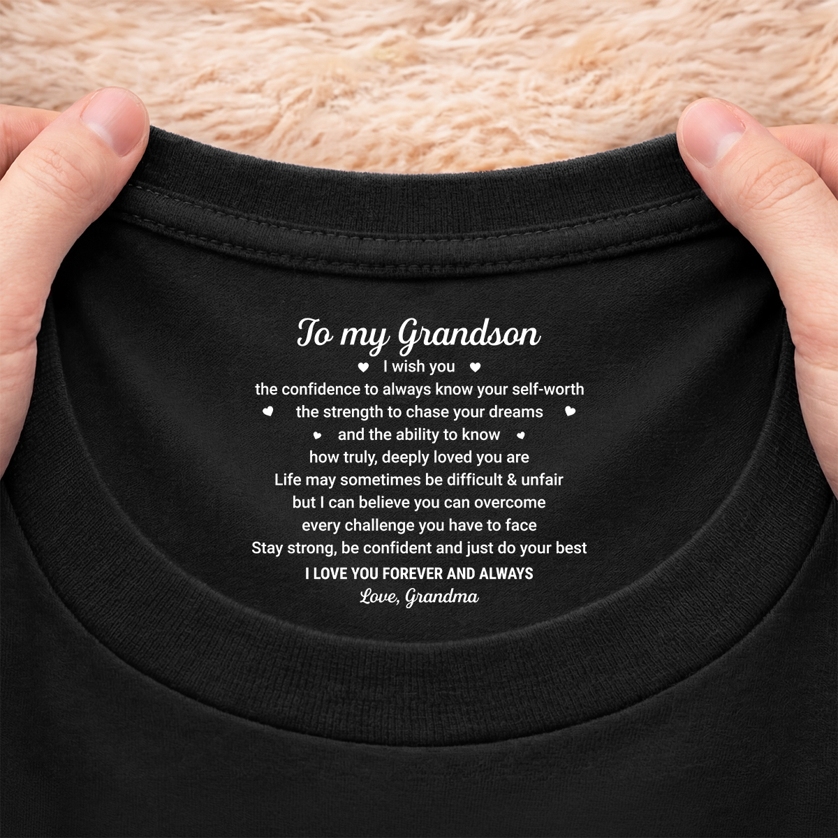 9093AUS2 to my daughter inner neck print t shirt custom gifts for sondaughter 9093aa8ema