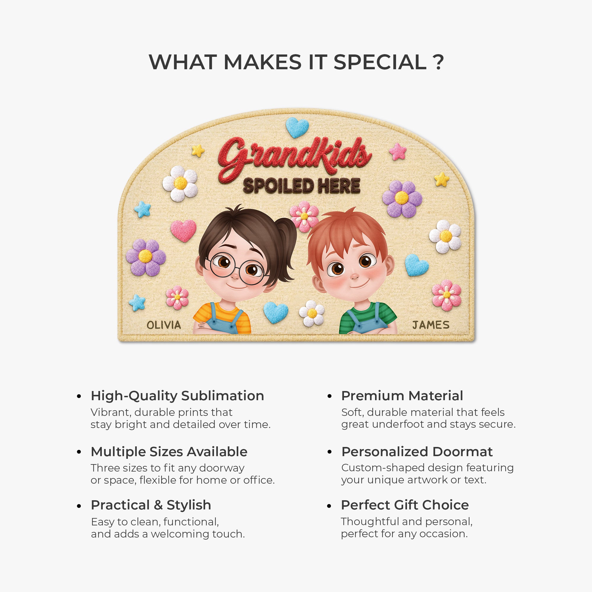 9110AUS6 3d printing effect grandkids spoiled here custom shaped doormat gifts for grandmagrandpa 9110adtyna