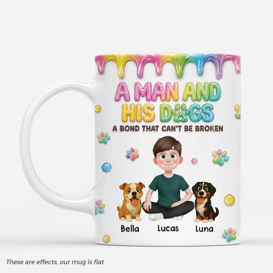 9117MUS1 3d printing effect a girl and her dog mug personalized dog gift for owner 9117maqtc