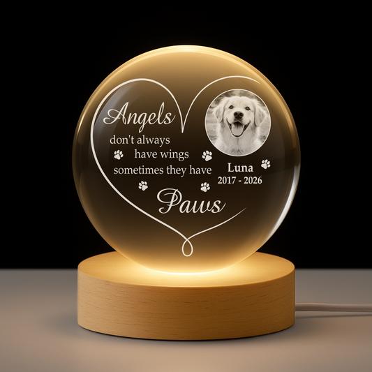 9127LUS1 angels with paws memorial photo crystall ball lamp personalized gifts for dogcat lovers 9127l3fpc_d00028d6 0750 48cb b77b cbfecbe2e18f