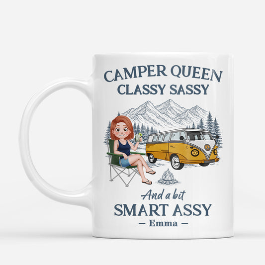 9133MUK1 personalised camper queen camping mug for her  9133mtlca