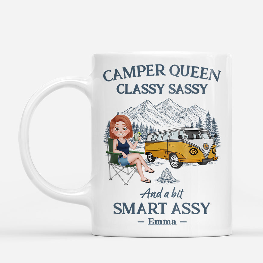 9133MUK1 personalised camper queen camping mug for her  9133mtlca