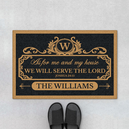 9136DUS1 we will serve the lord doormat custom family gifts 9136dapkg
