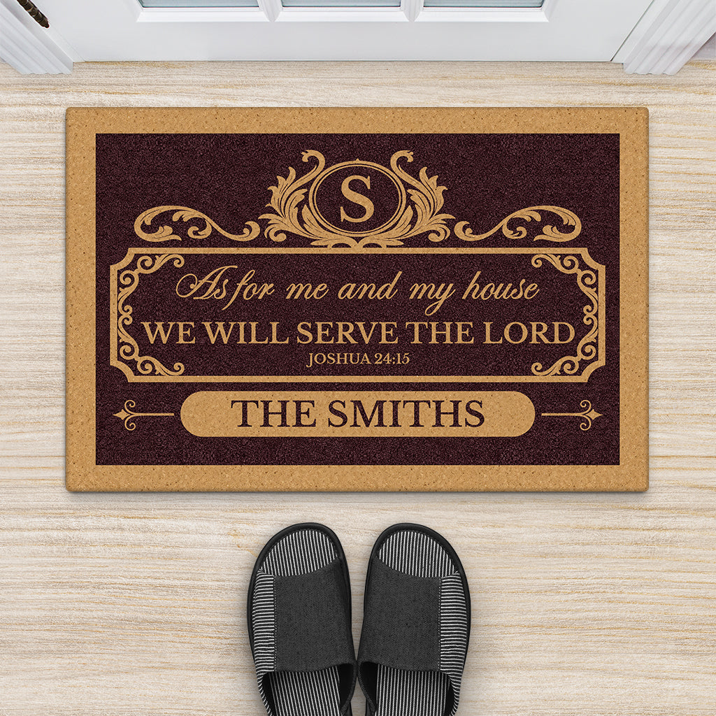 9136DUS2 we will serve the lord doormat custom family gifts 9136dapkg
