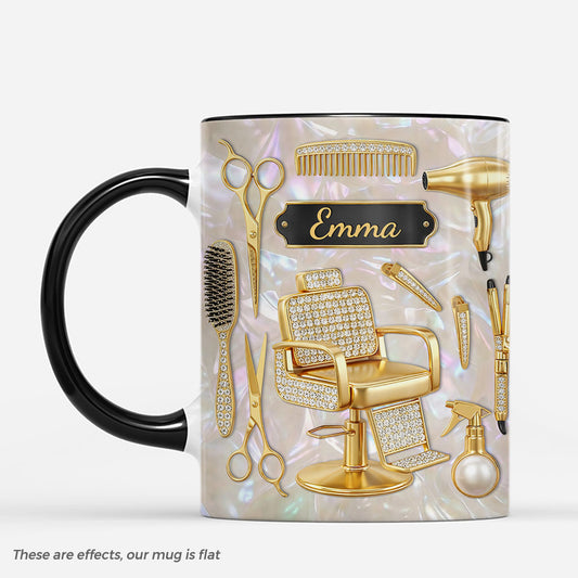 9142MUS1 3d printing effect barber mug with name personalized gifts for barbers 9142msdlb