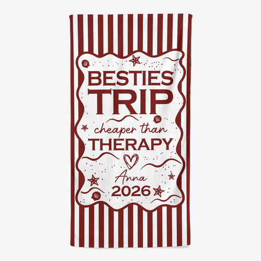 9150BUS1 besties trip beach towel personalized summer gifts for friends 9150bsctf