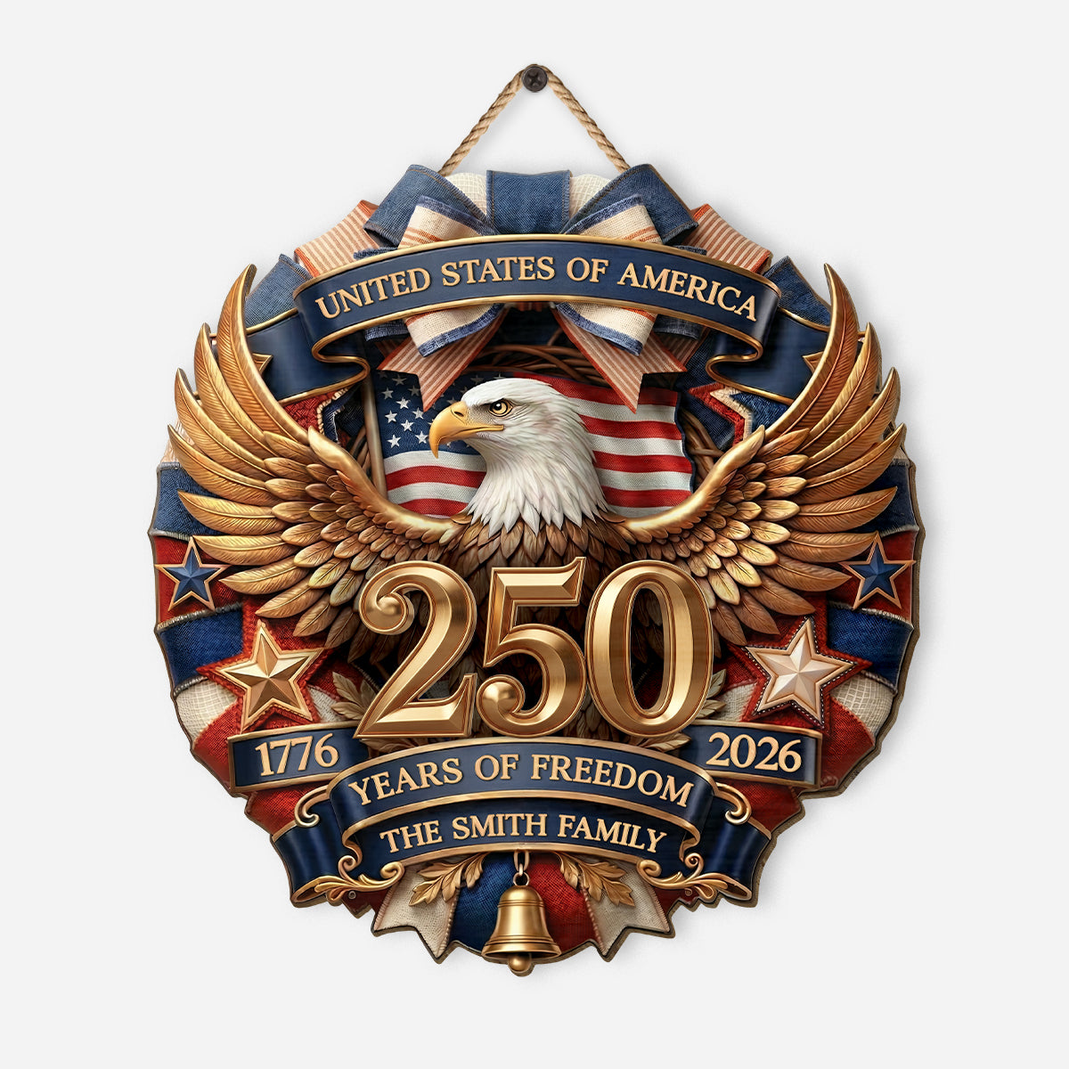9156QUS1 america 250 years of freedom wood sign personalized 4th of july gifts for family 9156qtqki