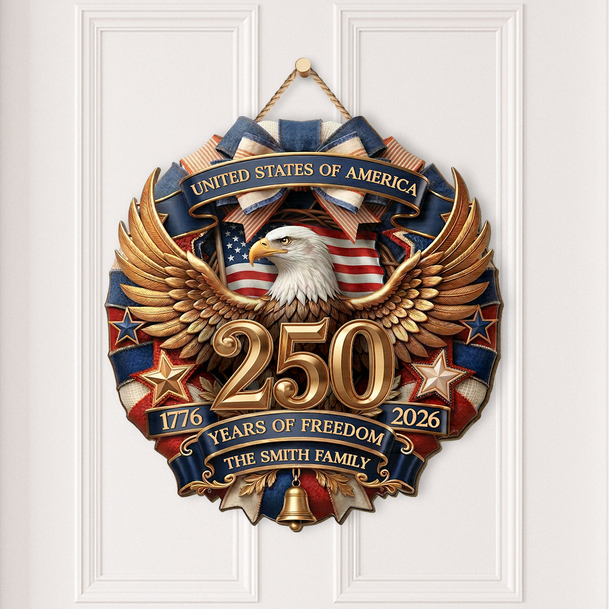 9156QUS2 america 250 years of freedom wood sign personalized 4th of july gifts for family 9156qtqki